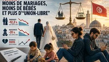 Tunisie : moins de mariages, moins de b�b�s et plus d�union-libre